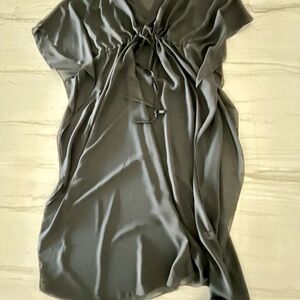 Rachel Zoe Black Long Flowing Beach Cover Up Draw String Dress Size XS